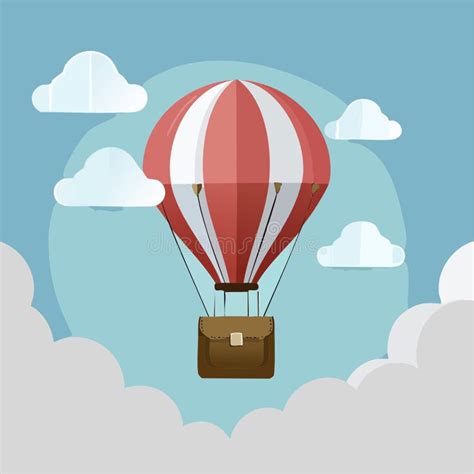 Conceptual Business Journey With Hot Air Balloon Stock Image