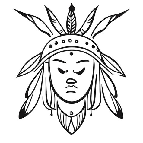 Tribe Vector Illustration Doodle Line Art Premium Ai Generated Vector