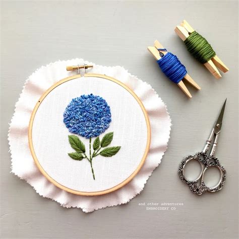 How To Embroider Hydrangeas Designs And Step By Step Hand Embroidery