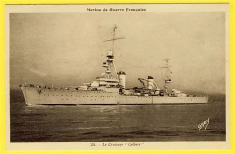 CPA NAVIRE DE guerre Française Le CROISEUR COLBERT Ship Cruiser war