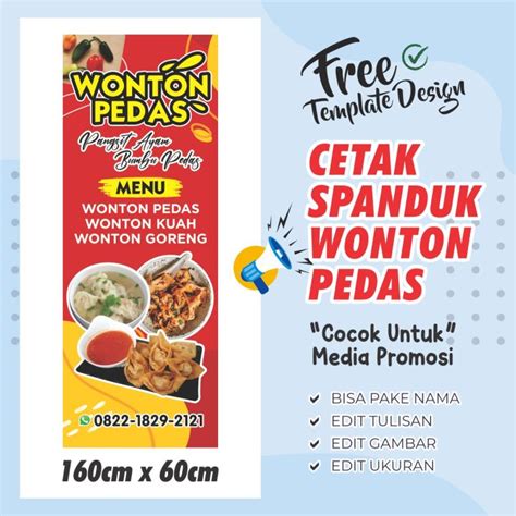 Banner Spanduk Wonton Pedas X Cm Bisa Di Edit Lazada Indonesia