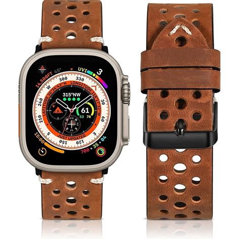 Correa De Cuero Genuino Para Apple Watch Pulsera Retro De Mm Mm