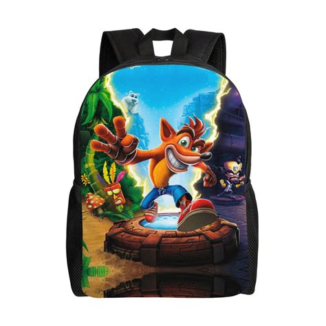 Crash Bandicoot Cute Backpack Daypack For Travel Anime Bag Notebook Bag For Menswomensboys