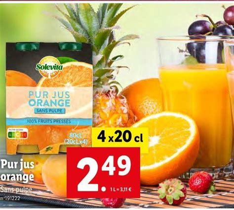 Promo Solevita Pur Jus Orange Chez Lidl