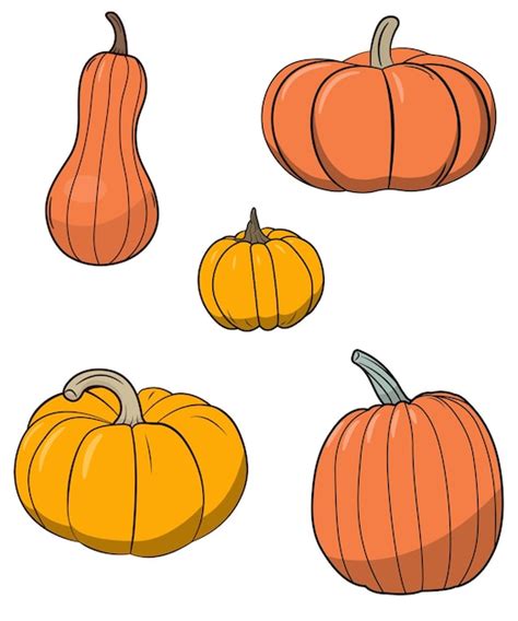 Una Colecci N De Ilustraciones Vectoriales De Calabazas Vector Premium