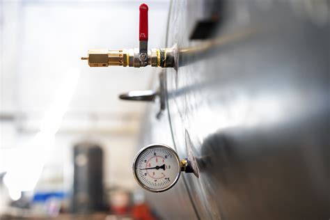 View Of Hydrostatic Test Of Pressure Cylindrical Tank Or Pressure