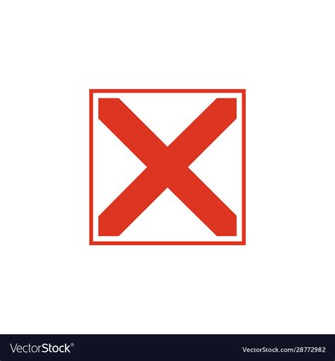 Exit Cross Sign Element Red X Icon Isolated Vector Image