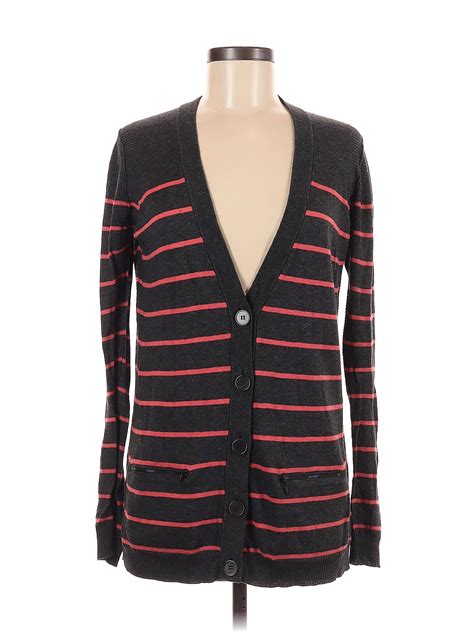 Theory Color Block Stripes Black Cardigan Size M 84 Off Thredup