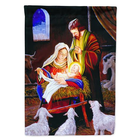 Carolines Treasures Pjh3030chf Nativity Silent Night Flag Canvas House