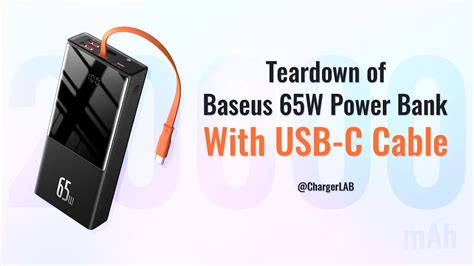 With Usb C Cable Teardown Of Baseus W Elf Power Bank Mah