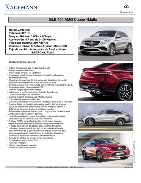 Ficha técnica Mercedes Benz GLE 450 AMG 4Matic PDF