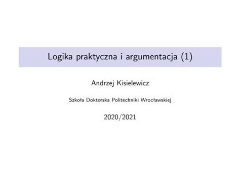 Pdf Logika Praktyczna I Argumentacja Dokumen Tips