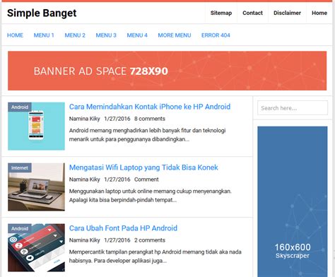 Template Blog Responsive Seo Gratis Denah