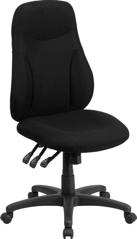 High Back Black Fabric Multifunction Ergonomic Swivel Task Chair By