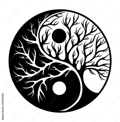 Yin And Yang Harmony Symbol Harmony With Nature Ilustração Do Stock