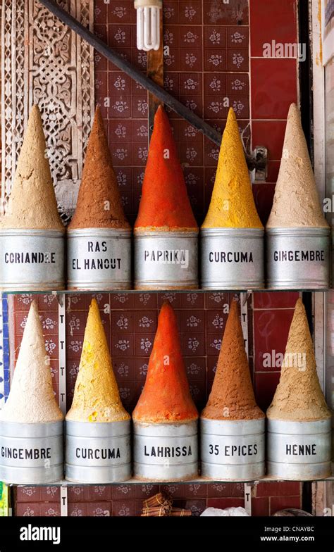 Piles Of Spices In Marrakech Market Stock Photo Alamy