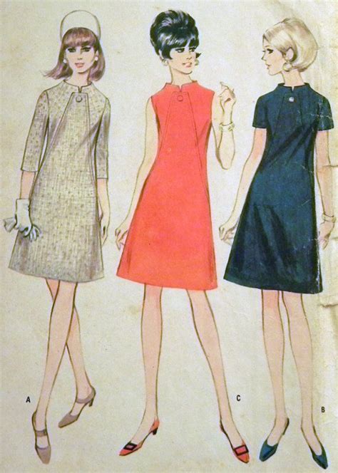 1960s Mod Mad Men A Line Dress Sewing Pattern Mccalls 8865 Etsy