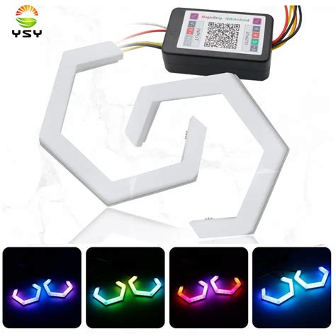 Luz Decorativa Para Faro De Coche Y Motocicleta Accesorio RGB Amarillo