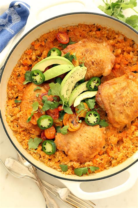 One Pot Spanish Chicken And Cauliflower Rice The Harvest Kitchen