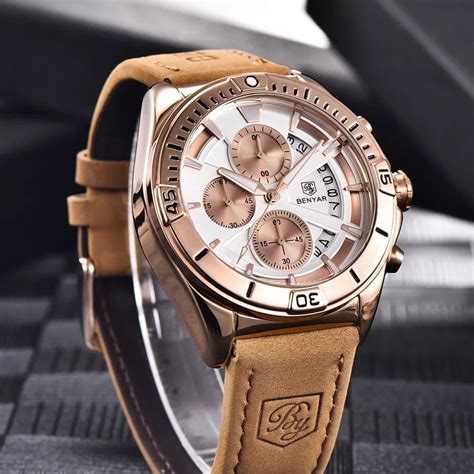 Benyar Mens Chronograph Watch Brown Vivid Nuance South Africa