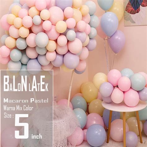 Jual New Balon Latex Pastel Per Pack 5 Inch Isi 50 Balon Pastel