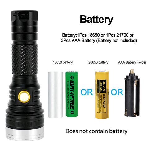 6000 Lumens Tactical Flashlight 21700 Battery Sst40 Led Torch Usb C Rechargeable Waterproof