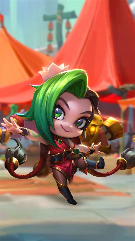 TFT Firecracker Chibi Jinx 4K 330f Wallpaper PC Desktop