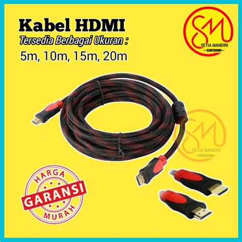 Jual KABEL HDMI TO HDMI 10M Serat Jaring 10 M 1080P V1 4 3D HQ 10