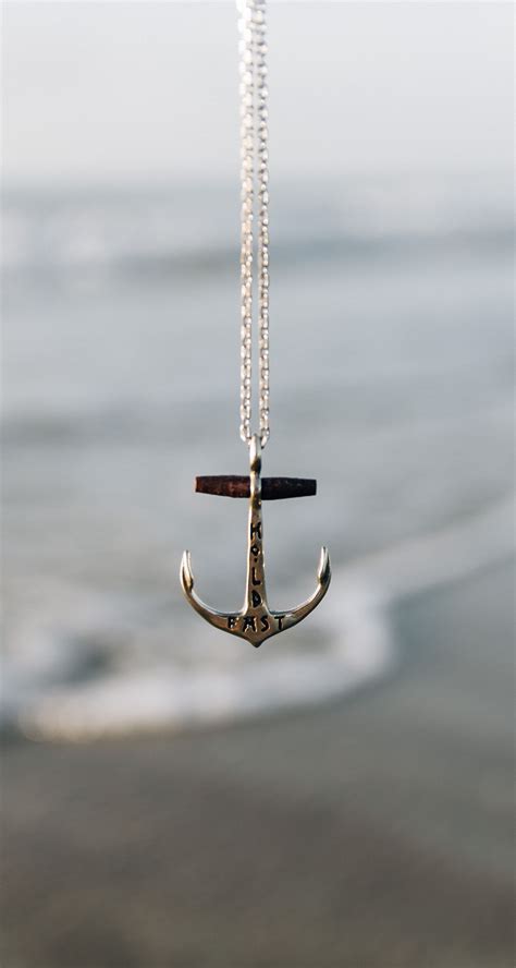 Hold Fast Classic Maritime Anchor Necklace In Sterling Silver Shot