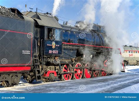 Soviet Mainline Cargo Steam Locomotive Lv 0522 Editorial Image Image