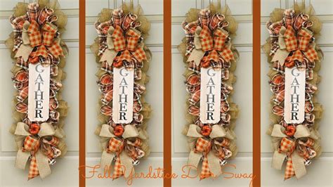 Fall Yardstick Door Swag Wreath Door Hanger Garland Centerpiece Diy Easy To Ma… Holiday