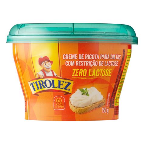 Creme De Queijo Ricota Zero Lactose Tirolez Pote 150g Tateno Supermercado