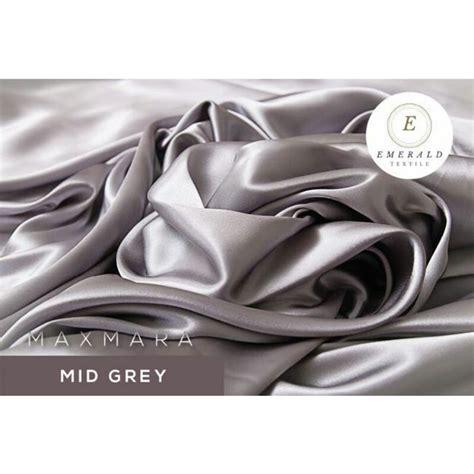 Jual Setengah Meter Kain Satin Charmuse Maxmara Silk Premium Mid Grey