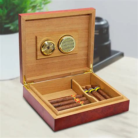 Cedar Wood Cigar Travel Humidor Box Portable Cigar Case W Humidifier