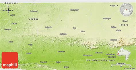 Physical Panoramic Map Of Dhar