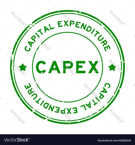 Grunge Green Capex Capital Expenditure Word Round Vector Image