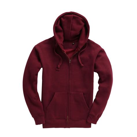 Mens Zip Up Premium Hoodie Burgundy Harrington Jacket Store