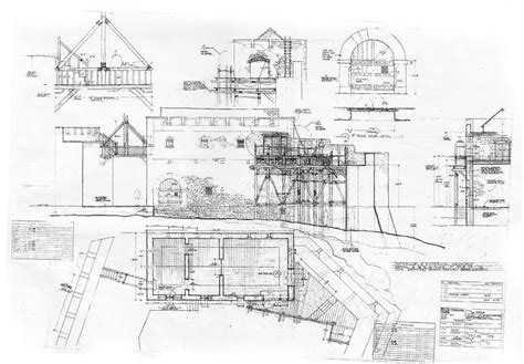 Hand Drawn Plan And Elevations For The Castle Timeline Orthographic