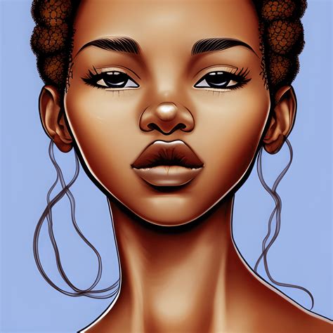 Cute Curly Hair Light Skinned Melanin Digital Art · Creative Fabrica