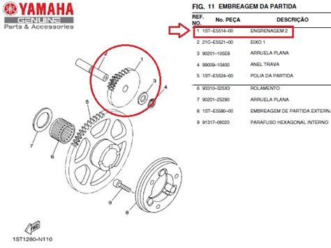 Engrenagem Da Partida Para Ys Fazer Ybr Factor E Xtz