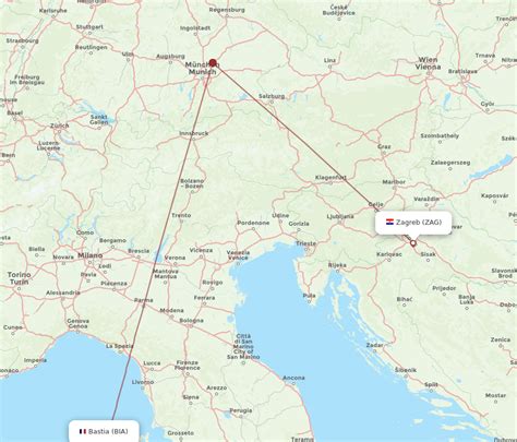 All Flight Routes From Bastia To Zagreb Bia To Zag Flight Routes