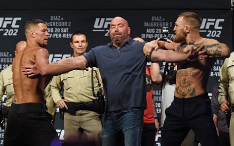 Conor McGregor And Nate Diaz Separated At UFC 202 Weigh Ins Video