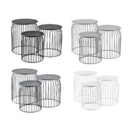 Bijzettafel Rond Metaal 40x46 35x40 30x36 Cm Set Van 3 Verschillende