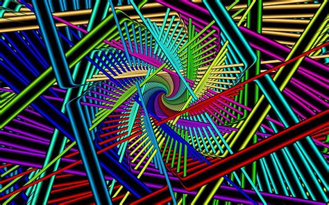 Abstract Multicolored Motley Rotation Twisting Twist Hd Wallpaper