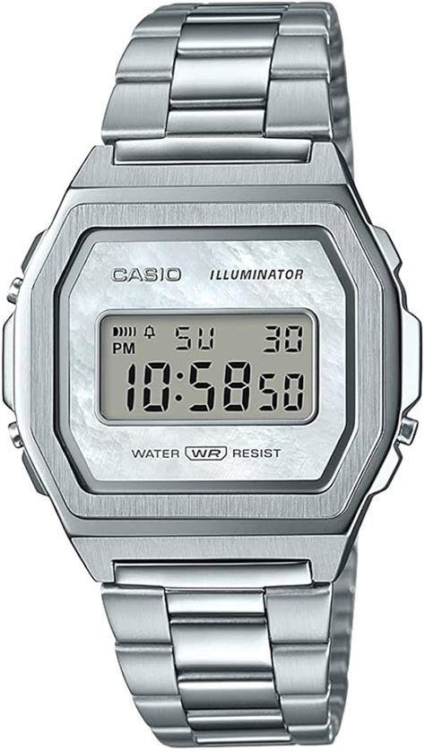 Casio Unisex Digital Quartz Watch With Stainless Steel Strap A1000d 7ef