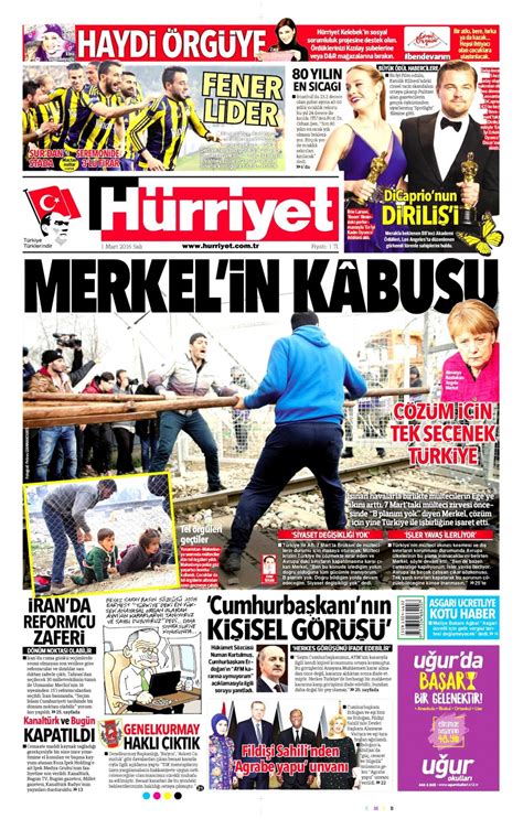 Gazete manşetleri Hürriyet Milliyet ve Sözcü ne yazdı