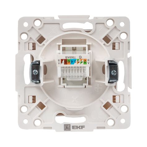 Розетка компьютерная 1-м Стокгольм RJ45 механизм бел. PROxima EKF EYK01 ...
