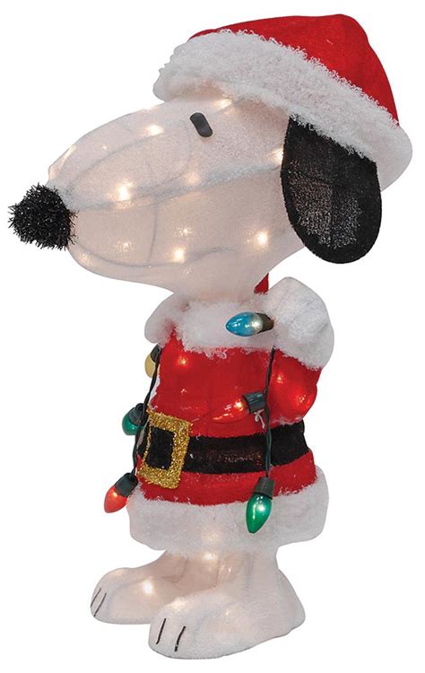 Summit Ts 46345 Peanuts Snoopy Santa Claus Tinsel Light Display Dx