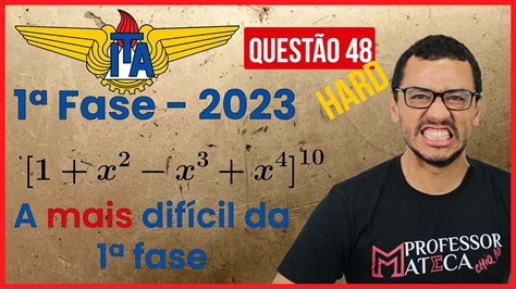 A Quest O Mais Dif Cil Do Ita Primeira Fase Matem Tica F Rmula