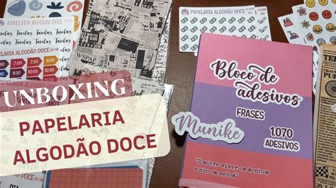 UNBOXING PAPELARIA ALGODÃO DOCE Blocos de adesivos Vintage e Frases